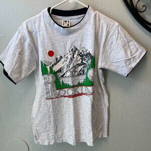 vtg  L.A. Sportswear Rockies Mountain T-Shirt Size M USA Made 80s Nature Tee